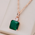 Elegant Green Cubic Crystal Necklace