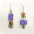 Vintage Purple Stone Old Earrings
