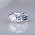 Vintage Silver & Blue Zirconia Ring