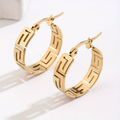 Vintage Golden Hollow Hoop Earrings