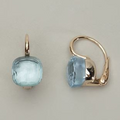Vintage Blue Crystal Gold Earrings