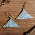 Vintage Blue Triangle Earrings