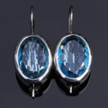 Vintage Blue Inlaid Glass Earrings