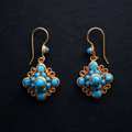 Vintage Blue Stones Mandala Earrings