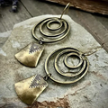 Vintage Silver Round Spiral Earrings