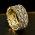 Hollow Zirconia Ivy Gold Ring