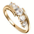Elegant Luxury 14K Gold Zirconia Ring
