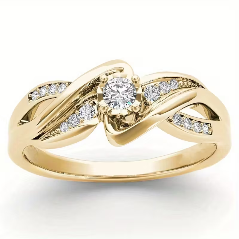 Elegant Luxury Gold Stone Ring