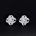 Twisted Orbit Silver Earrings