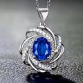 Azure Spiral Halo Necklace