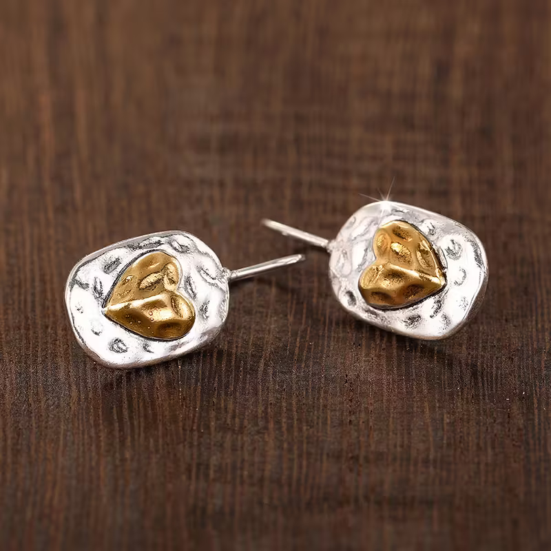 Delicate Artisan Gold Earring