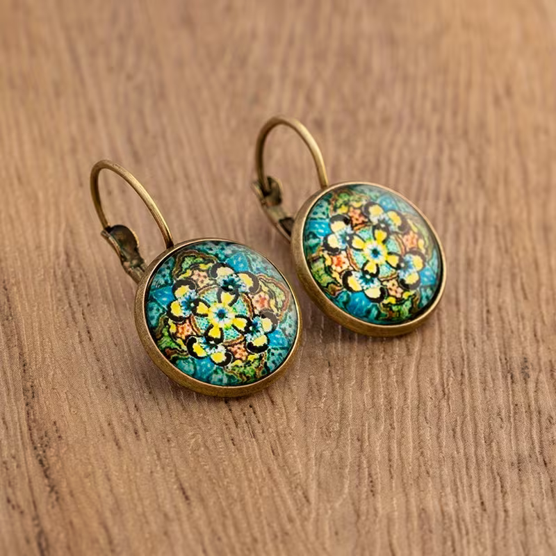 Floral Mosaic Earrings