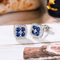 Sapphire Square Earrings