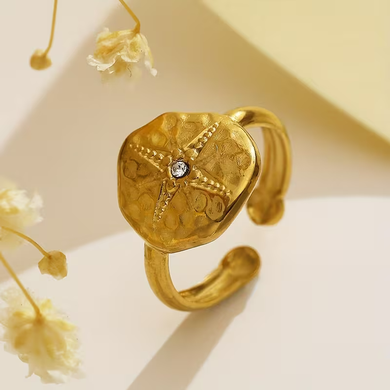 Hammered Starburst Ring