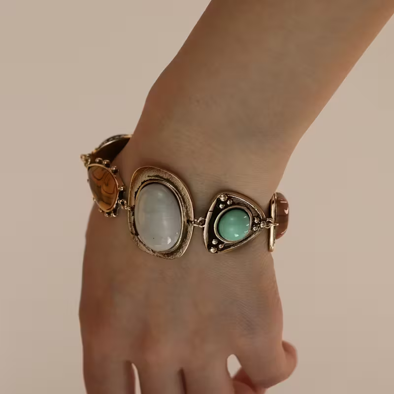 Mixed-Gem Vintage Bracelet