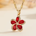 Ruby Blossom Pendant Necklace