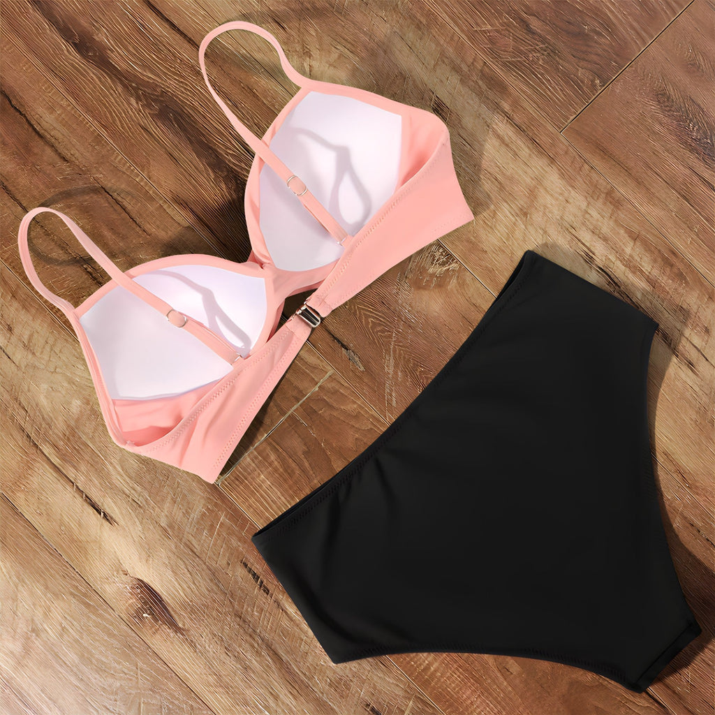 KS | Bikini with high waist and twist front top