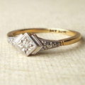 Vintage Glass Star Gold Ring