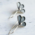 Vintage Black Lotus Earrings