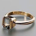 Vintage Square Glass Golden Ring