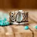 Vintage Inlaid Crystal Drop Hollow Ring