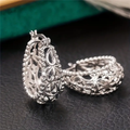 Vintage Bright Silver Basket Earrings