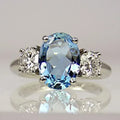 Vintage Blue Bright Silver Ring