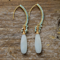 Vintage Dangling White Stone Earrings