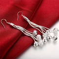 Vintage Dangling Silver Bead Earrings