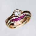 Vintage Garnet Crystalline Gold Ring