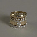 Vintage Gold & Zirconia Ring Set