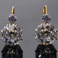 Vintage Rounded Dark Glass Earrings