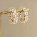 Gold Floral Hoop Earrings