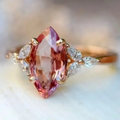 Oval Orange Zirconia Gold Ring