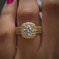 Layered Elegant Zirconia Gold Ring