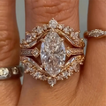 Elegant Bright Zirconia Rose Ring