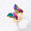 Colorful Butterfly Gold Ring