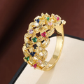 Colorful Mesh Flower Ring