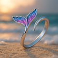 Adjustable Colorful Dolphin Tail Ring