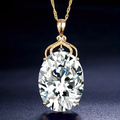 White Glass Gold Necklace