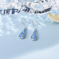 Opal Drop Silver Earrings