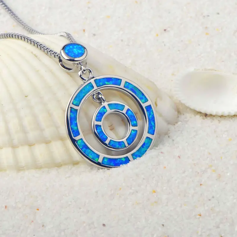 Opal Hoops Necklace