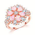 Pink Blossom Crystal Bright Rose Ring