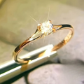 Zirconia Spark Gold Ring