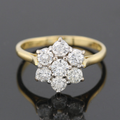 Sparkling Crystal Flower Gold Ring