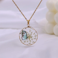 Floral Butterfly Gold Necklace