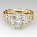 White Glass Golden Ring