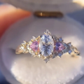 Elegant White & Pink Exotic Gold Ring