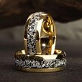 Silvered Trail Gold Couple Ring Set