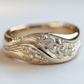 Exotic Flower Trail Gold Ring